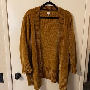 Mustard chenille cardigan